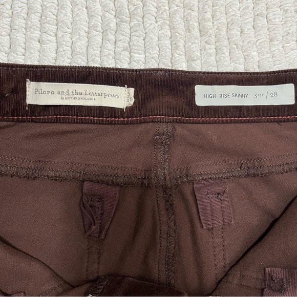 Anthropologie Brown High-Rise Skinny Corduroy Pants - Picture 10 of 16